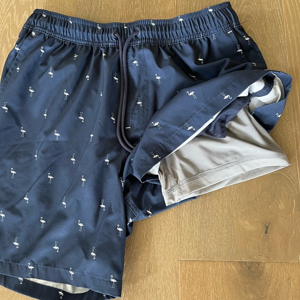 Mens 7” Mini Flamingo Swim Shorts - Picture 3 of 4